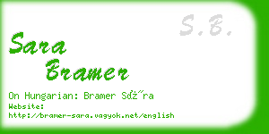 sara bramer business card